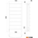 Полотенцесушители TERMINUS Классик П8 500x850 бп электро (хром)