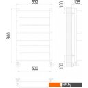 Полотенцесушители TERMINUS Евромикс П8 500x800 нп (хром)