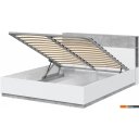 Кровати Интерлиния Quartz QZ-К160 с ПМ (белый платинум/бетон)