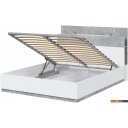 Кровати Интерлиния Quartz QZ-К160 с ПМ (белый платинум/бетон)