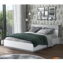 Кровати Интерлиния Quartz QZ-К160 с ПМ (белый платинум/бетон)