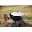 Казаны Davr Metall Узбекский чугунный с крышкой, круглое дно (12 л)
