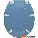 Сиденья и крышки для унитазов и биде Мультидом СГ72-92 (ракушка, голубой)
