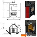 Дровяные камины, печи-камины, порталы Везувий ПК-01(220) 9 кВт (с плитой, угловой, бежевый)