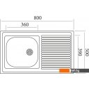 Кухонные мойки Mixline 310337 (левая, матовая, 0.4 мм)