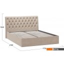 Кровати Трия Скарлет универсальная тип 1 с ПМ 160x200 (велюр мокко светлый)