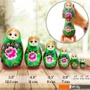 Развивающие игрушки Брестская Фабрика Сувениров В зеленом платке и сарафане с розами (набор 7 шт)