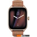 Умные часы и браслеты Amazfit GTS 4 (золотистый, с коричневым нейлоновым ремешком)