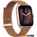 Умные часы и браслеты Amazfit GTS 4 (золотистый, с коричневым нейлоновым ремешком)