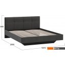 Кровати Трия Элис тип 1 с мягкой обивкой 160x200 (велюр графит)