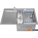 Кухонные мойки Saniteco 6550-R (с сифоном, дозатором и коландером) Кухонные мойки Saniteco 6550-R (с сифоном, дозатором и коландером)