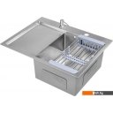 Кухонные мойки Saniteco 6550-R (с сифоном, дозатором и коландером)