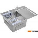 Кухонные мойки Saniteco 6550-L (с сифоном, дозатором и коландером) Кухонные мойки Saniteco 6550-L (с сифоном, дозатором и коландером)
