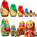 Развивающие игрушки Брестская Фабрика Сувениров Набор традиционных матрешек с дизайном первых изготовленных на фабрике (набор 7 шт)