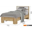 Кровати Стендмебель Хелен КР 01 90x200 (белый/дуб крафт золотой)