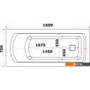 Ванны BAS Аякс 160x70 (с каркасом)