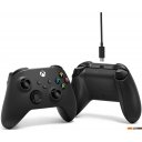 Игровые контроллеры и аксессуары Microsoft Xbox + USB-C кабель (черный)
