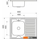Кухонные мойки AKS Накладная 80x60 правая (полированная)