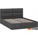 Кровати Трия Глосс универсальный тип 1 с ПМ 160x200 (микровелюр Wellmart Graphite)