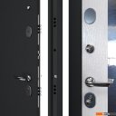 Металлические двери Guard С зеркалом 86х205 (правая, графитбьянко)