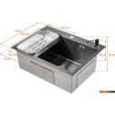 Кухонные мойки Saniteco 6045 Nano (с сифоном, дозатором и коландером)