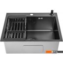 Кухонные мойки Saniteco 5045 Nano (с сифоном, дозатором и коландером) Кухонные мойки Saniteco 5045 Nano (с сифоном, дозатором и коландером)