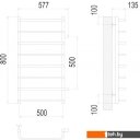 Полотенцесушители TERMINUS Стандарт П8 500x800 бп 500 (хром)
