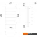 Полотенцесушители TERMINUS Стандарт П6 400x600 бп (хром)