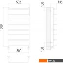 Полотенцесушители TERMINUS Стандарт П8 500x800 нп (хром)
