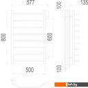 Полотенцесушители TERMINUS Виктория П8 500x800 нп (хром)