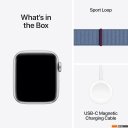 Умные часы и браслеты Apple Watch SE 2 40 мм (алюминиевый корпус, серебристый/грозовой синий, нейлоновый ремешок)