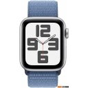 Умные часы и браслеты Apple Watch SE 2 40 мм (алюминиевый корпус, серебристый/грозовой синий, нейлоновый ремешок)
