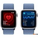 Умные часы и браслеты Apple Watch SE 2 40 мм (алюминиевый корпус, серебристый/грозовой синий, нейлоновый ремешок)
