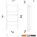 Полотенцесушители TERMINUS Аврора П8 400x800 бп 500 (хром)