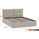 Кровати Трия Глосс универсальный тип 1 с ПМ 160x200 (микровелюр Jercy Cream)