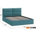 Кровати Трия Глосс универсальный тип 1 с ПМ 160x200 (микровелюр Wellmart Indigo)