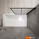 Шторки и карнизы для ванн и поддонов Rea Lagos-1 Fix 70 (черный/прозрачное стекло)