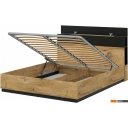 Кровати Интерлиния Quartz QZ-К160 с ПМ (дуб нокс/черный)
