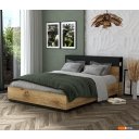 Кровати Интерлиния Quartz QZ-К160 с ПМ (дуб нокс/черный)