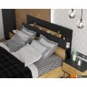 Кровати Интерлиния Quartz QZ-К160 с ПМ (дуб нокс/черный)