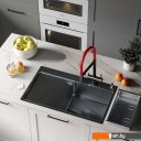 Кухонные мойки Roxen Vespa 560230-70RB PVD графит (с коландером и дозатором)