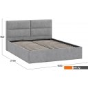 Кровати Трия Глосс универсальный тип 1 с ПМ 160x200 (микровелюр Wellmart Silver)