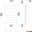 Полотенцесушители TERMINUS Классик П8 500x800 (боковое подключение 60, хром)