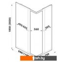 Душевые кабины Triton Вента Блэк А1 100х80 (прозрачное стекло)