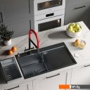 Кухонные мойки Roxen Vespa 560230-70LB PVD графит (с коландером и дозатором)