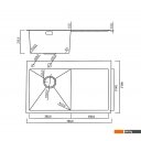 Кухонные мойки Roxen Vespa 560230-70LB PVD графит (с коландером и дозатором)