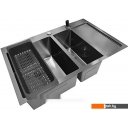 Кухонные мойки Stellar Decor S7850NB-2L-D (нано черный)
