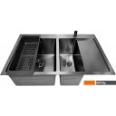 Кухонные мойки Stellar Decor S7850NB-2L-D (нано черный)
