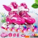 Роликовые коньки Ricos OG3873F с комплектом защиты (р. 32-37, розовый)