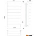 Полотенцесушители TERMINUS Полка П8 500x850 (хром)